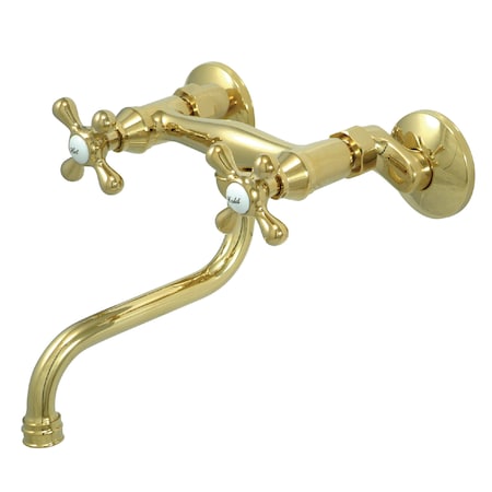 Kingston Brass KS216PB Adjustable Center Wall Mount Bathroom Faucet KS216PB